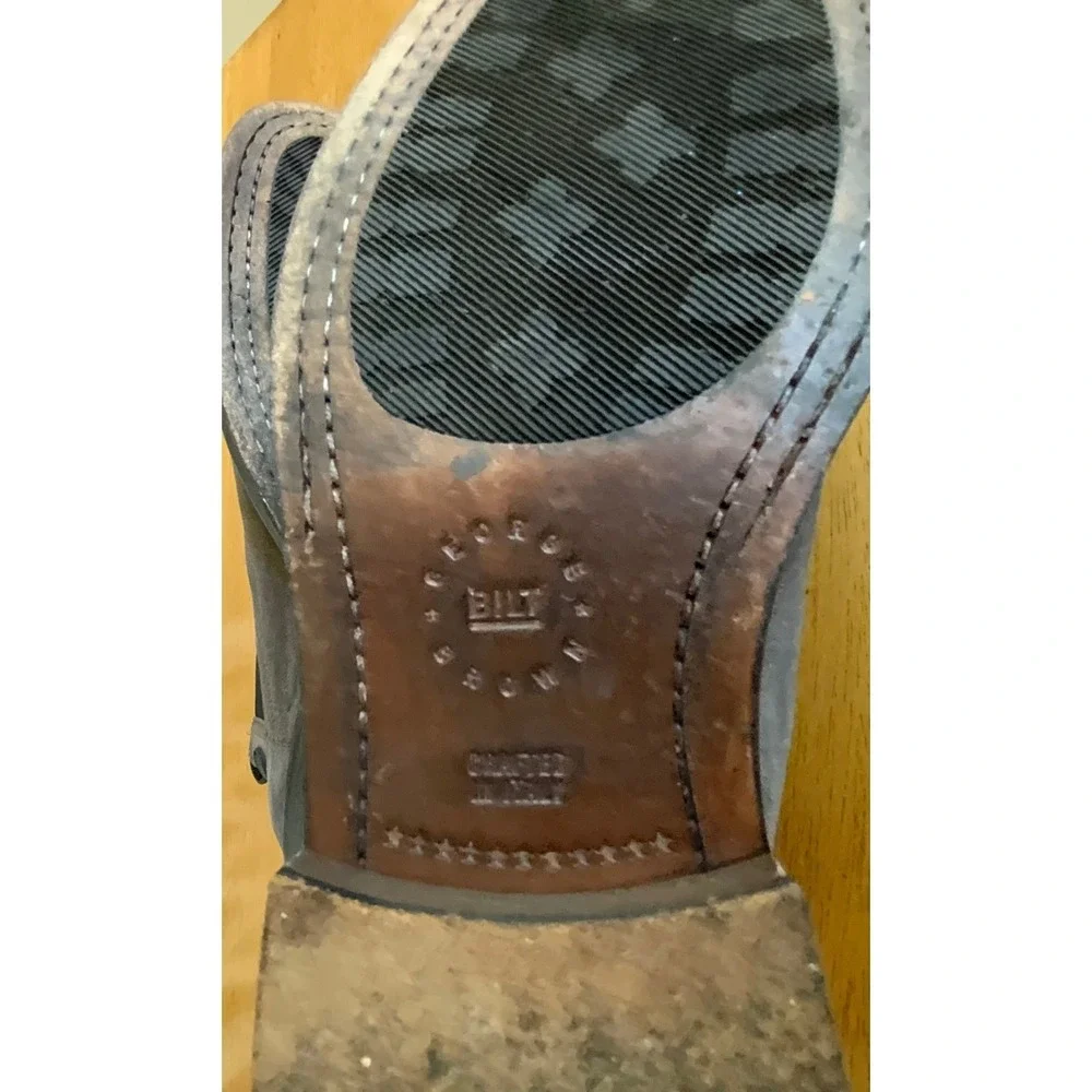 George Brown Bilt Grey Brown Suede Chelsea Boots Mens Size 9M Italy Sample Shoe